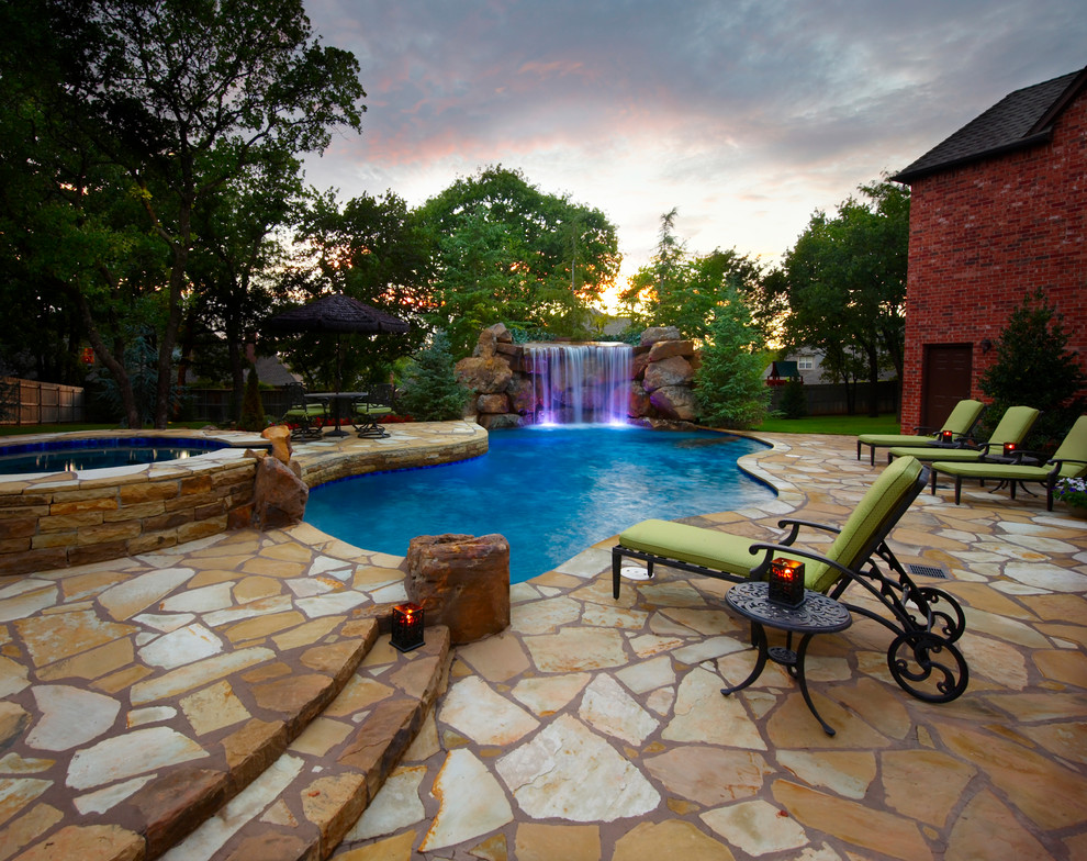 Pool - rustic pool idea in Oklahoma City