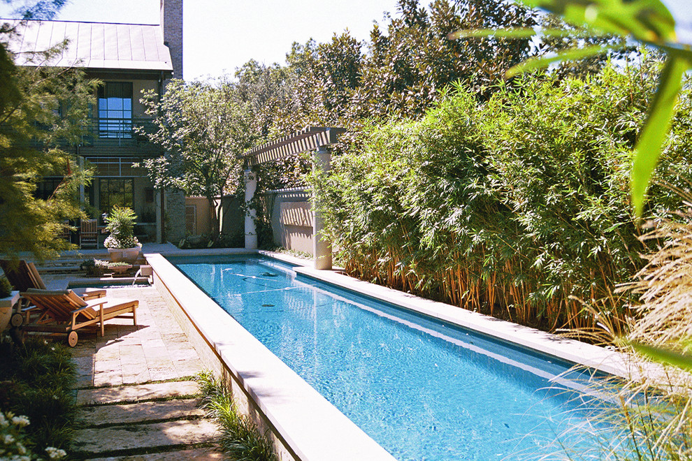 Design ideas for an eclectic swimming pool in Dallas.