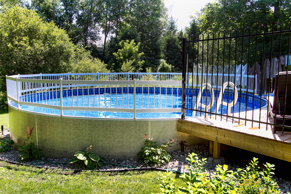 Semi-Inground Pool with built-in deck - Traditional - Pool - Ottawa