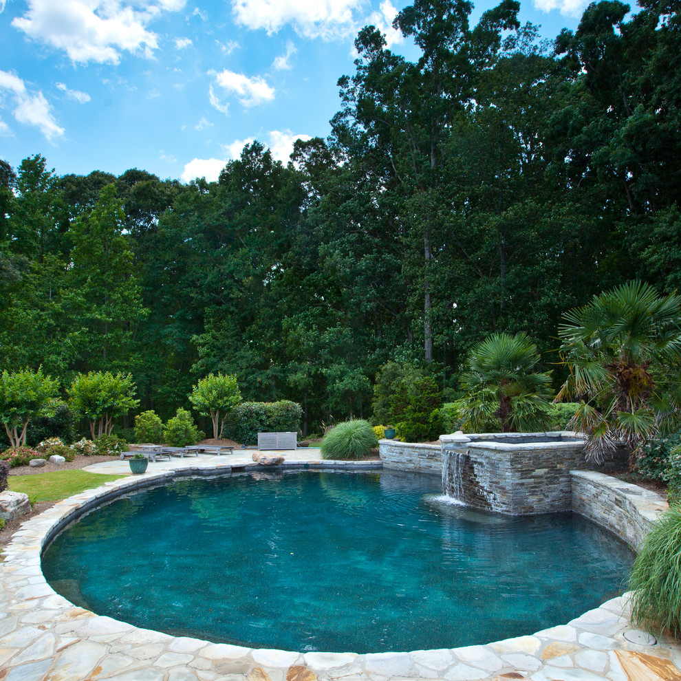 Inspiration for a timeless round pool remodel in Other