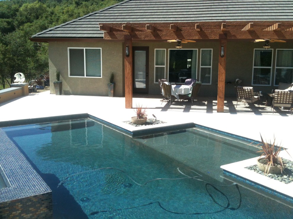 Shingle Springs Modern Pool Sacramento by Luxury Outdoor Living