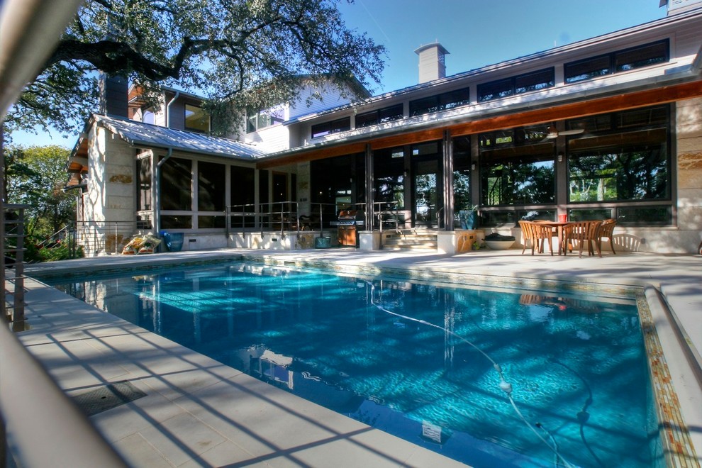 Inspiration for a contemporary pool remodel in Austin