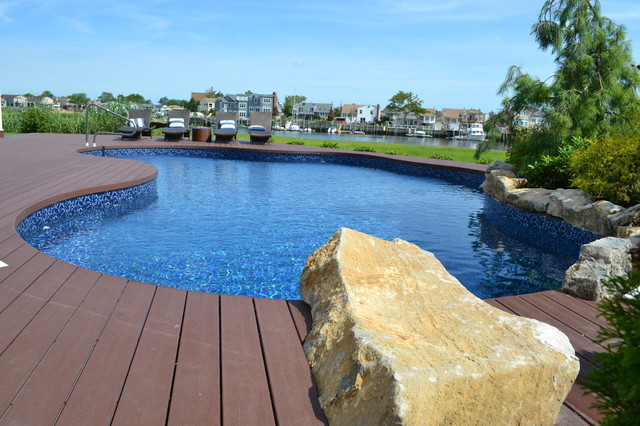 Slip Resistant Pool Decking The Brand Of Composite Decking We Used Is A Good Ch American Traditional Swimming Pool New York By Deck And Patio Company Outdoor Living Experts Houzz