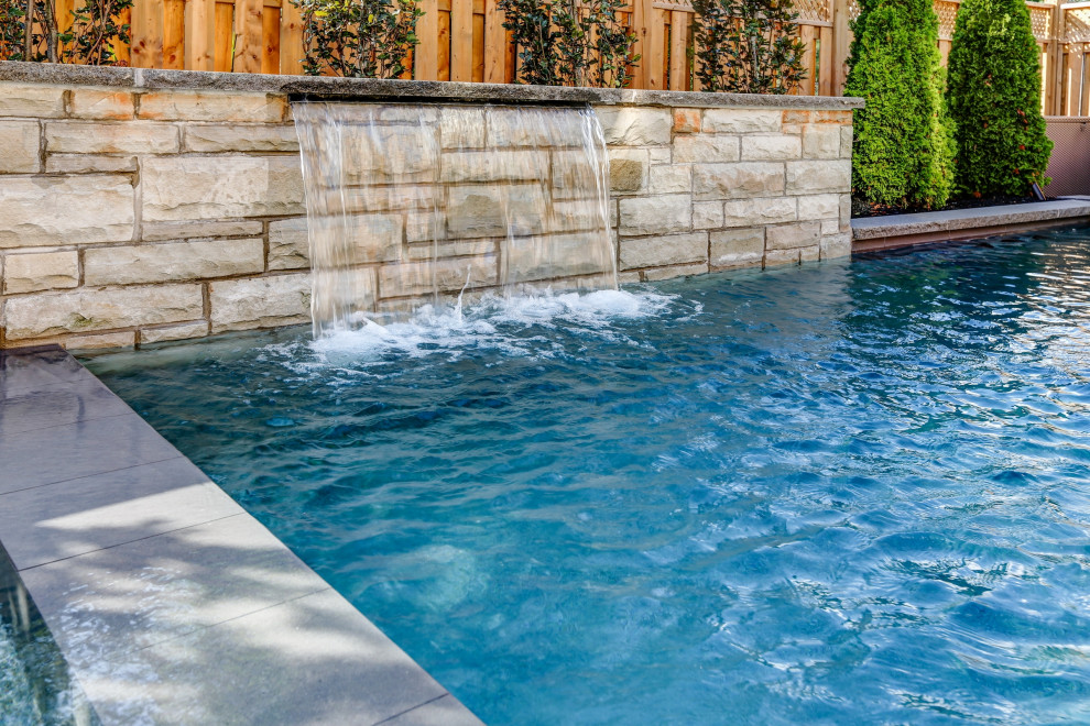 Small Backyard with Emphasis on Quality Transitional Pool Toronto