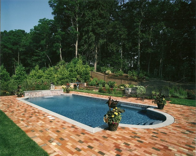 Small Pool In Very Tight Space With Belden Brick Patio And Bluestone