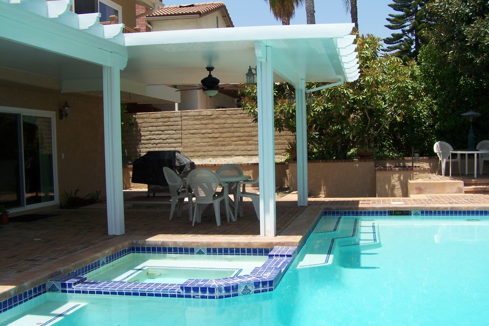 Solid Roof patio covers Traditional Swimming Pool & Hot Tub