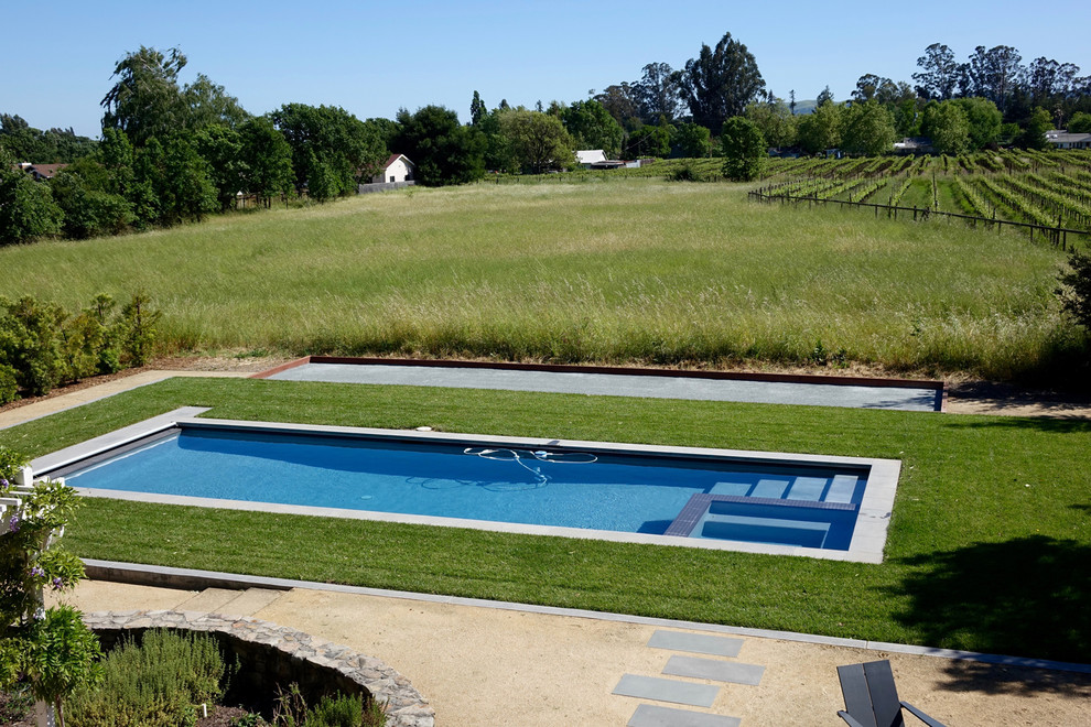 Design ideas for a rural swimming pool in San Francisco.