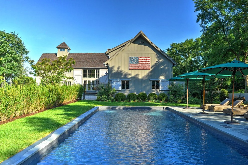 Southold Farmhouse Pool Burlington by Yankee Barn Homes