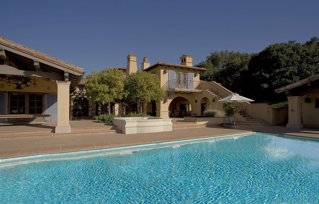 Spanish Colonial Hacienda, Carmel, California - Mediterranean - Pool ...