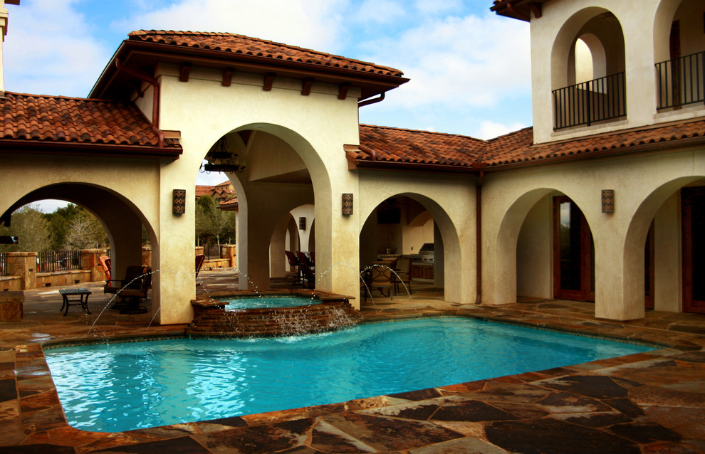 Spanish Oaks Bee Caves Texas Mediterranean Pool Austin by