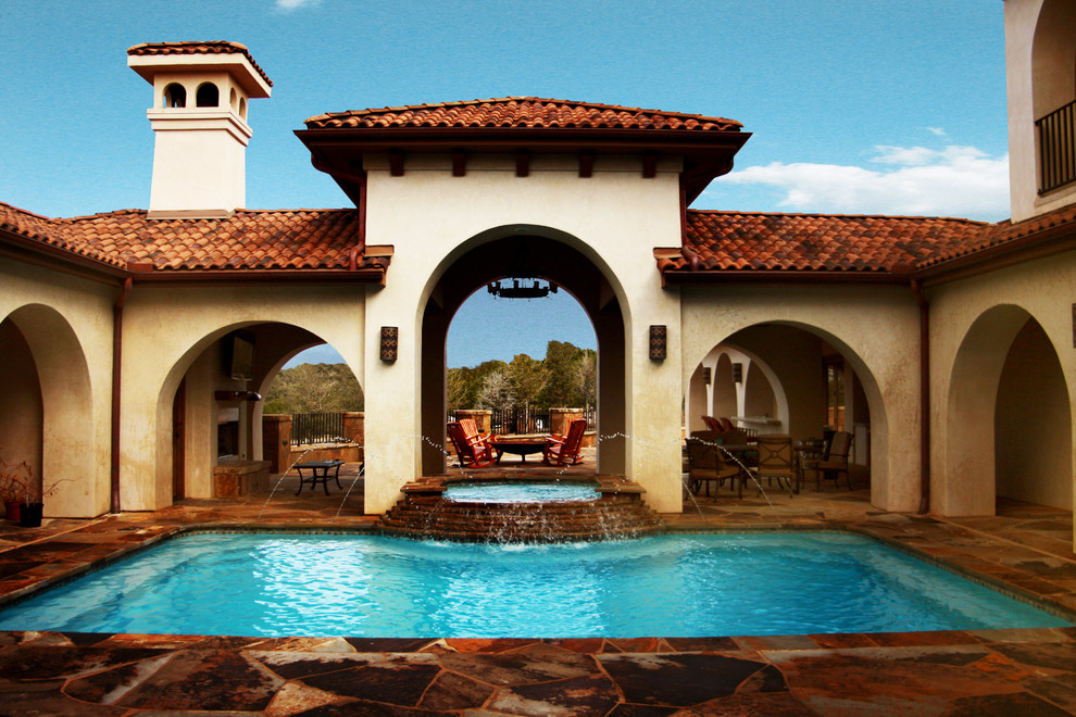 Spanish Oaks Bee Caves Texas Mediterranean Pool Austin by