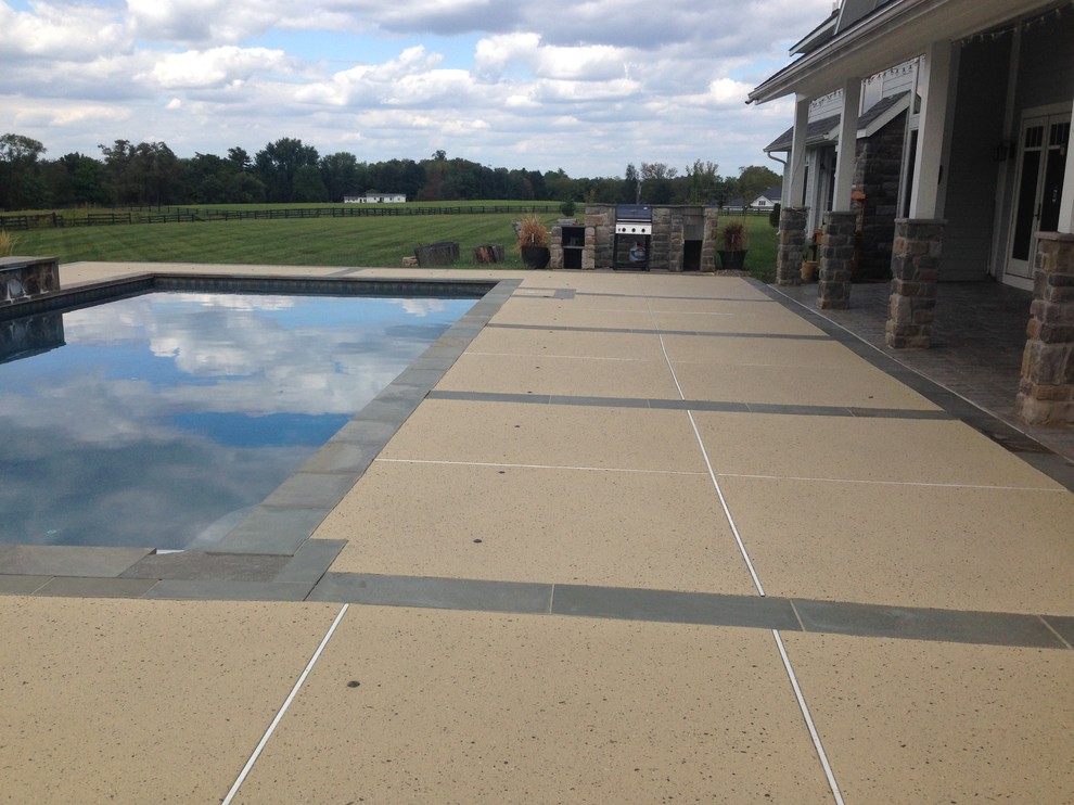 Spray Texture Concrete Overlay Traditional Pool DC