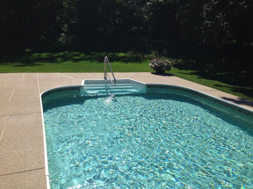 Spray Texture Concrete Overlay Traditional Pool DC Metro by