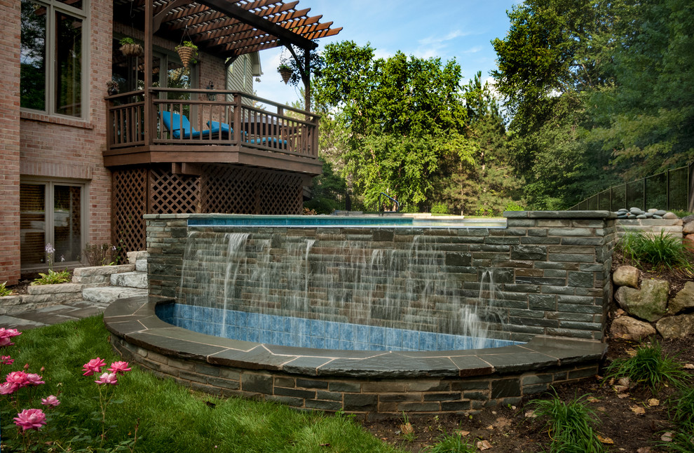 St. Charles, IL Swimming Pool with Infinity Edge in a Rustic Setting ...