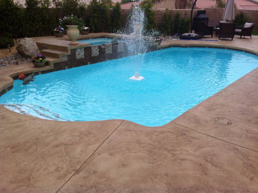 Stamped Concrete and Overlays Traditional Pool Orange County by