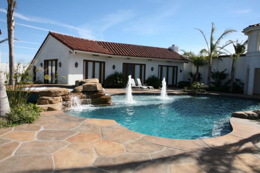 Stamped Concrete Pool Deck Traditional Pool Los Angeles By Spragues Ready Mix Concrete Houzz
