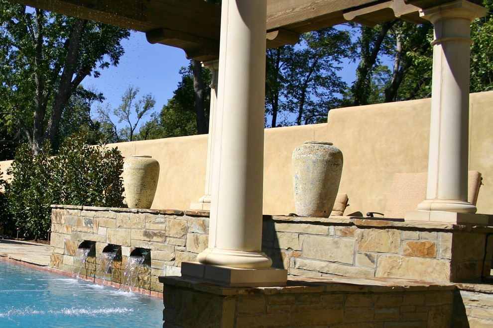 Inspiration for a mediterranean pool remodel in Houston