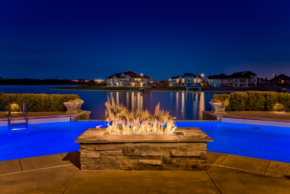 Stunning Lakefront Home Newport Landing Traditional Pool Omaha by Arjay Builders Inc