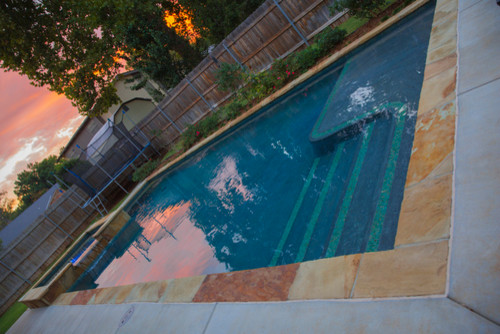Inspiration för en vintage pool