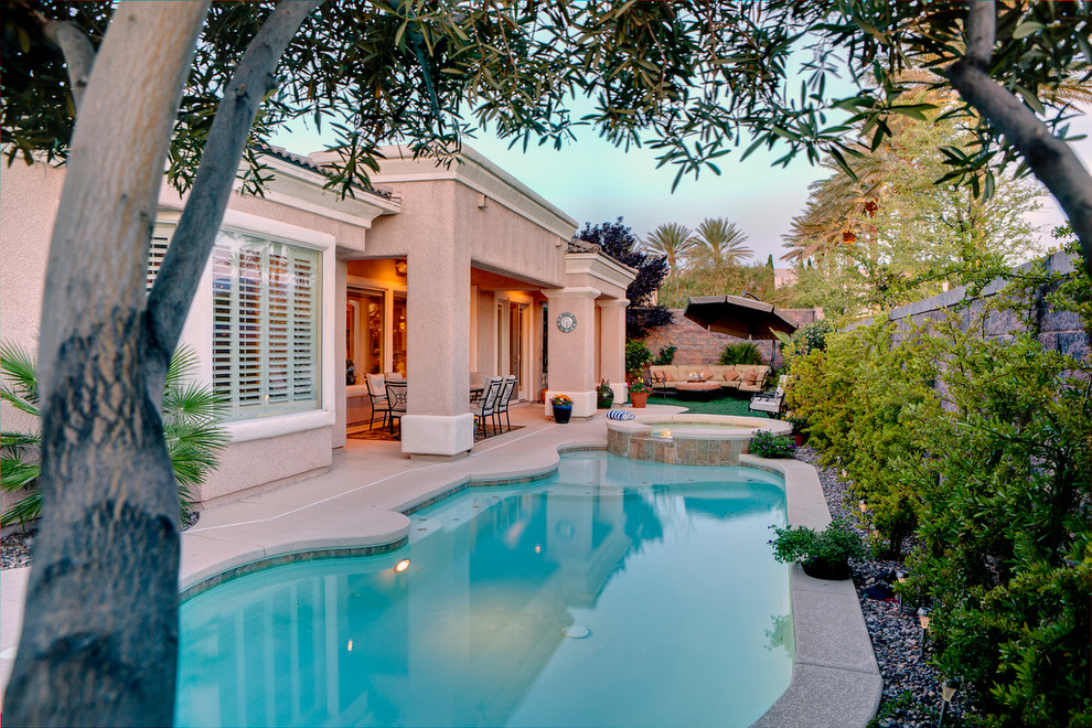 Summerlin Home Backyard Traditional Pool Las Vegas by Room