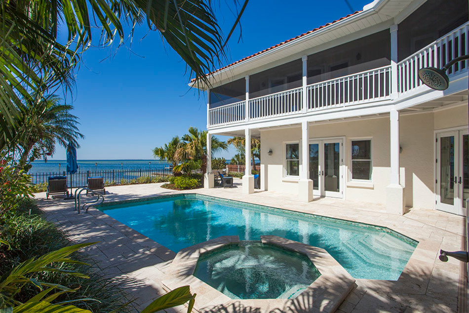 Sunset Park Waterfront South Tampa Custom Home Beach Style