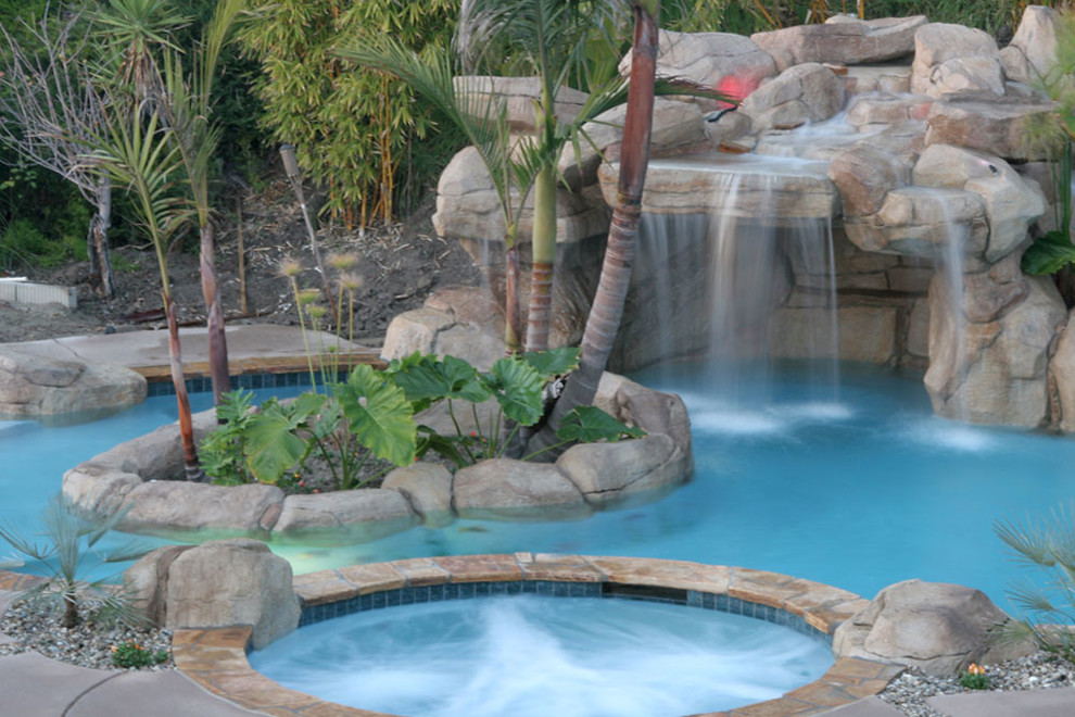 Inspiration for a tropical pool remodel in Orange County