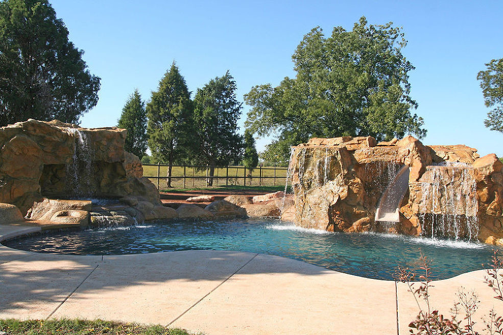 Swimming Pool Waterfalls Tropical Pool Manchester by Outdoor