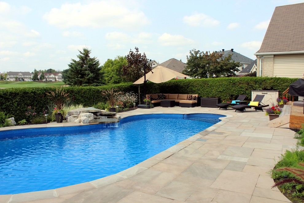 Swimming Pool with outdoor shower - Traditional - Pool ...