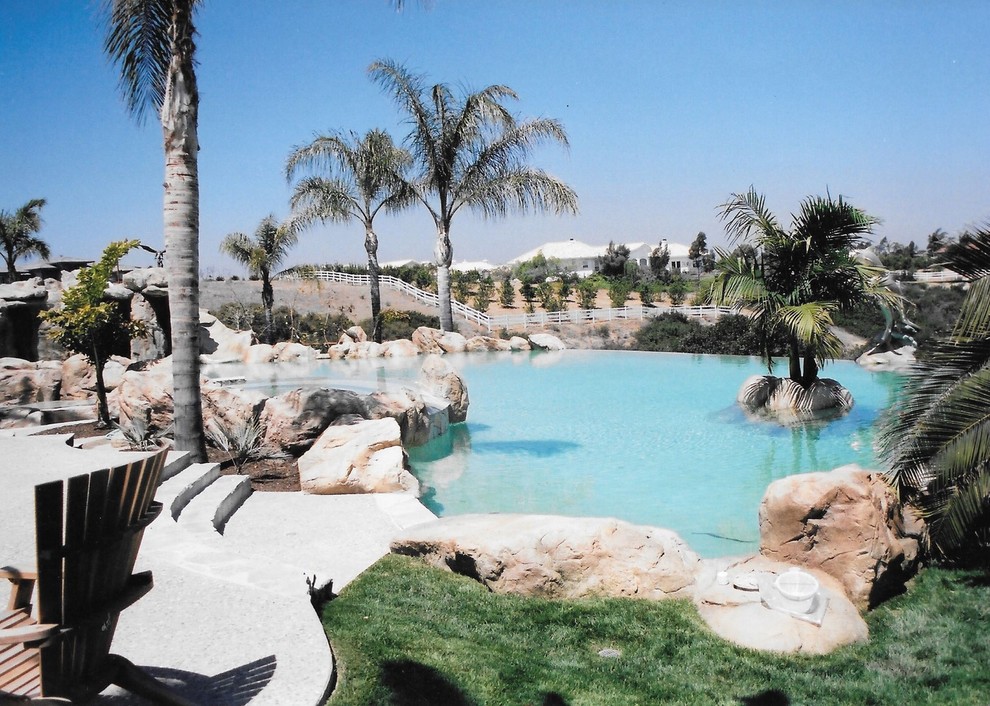 Swimming Pools with Water Features Mediterranean Pool Los Angeles