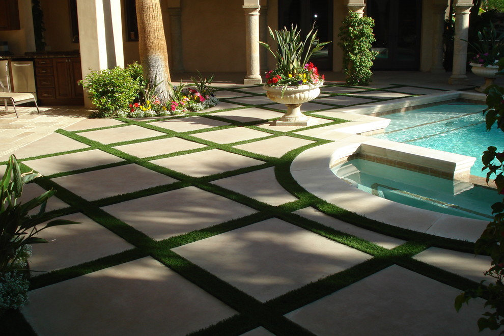 Inspiration for a mediterranean pool remodel in Other