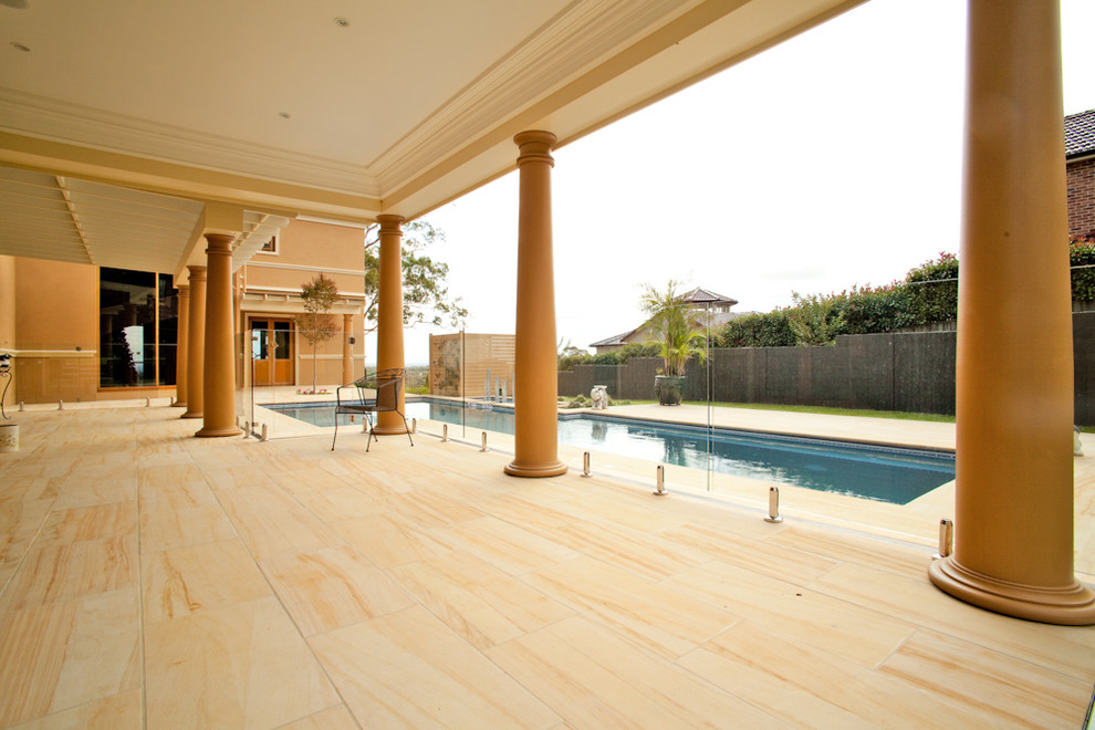 Teakwood Sandstone Pavers Traditional Pool Sydney By Cinajus