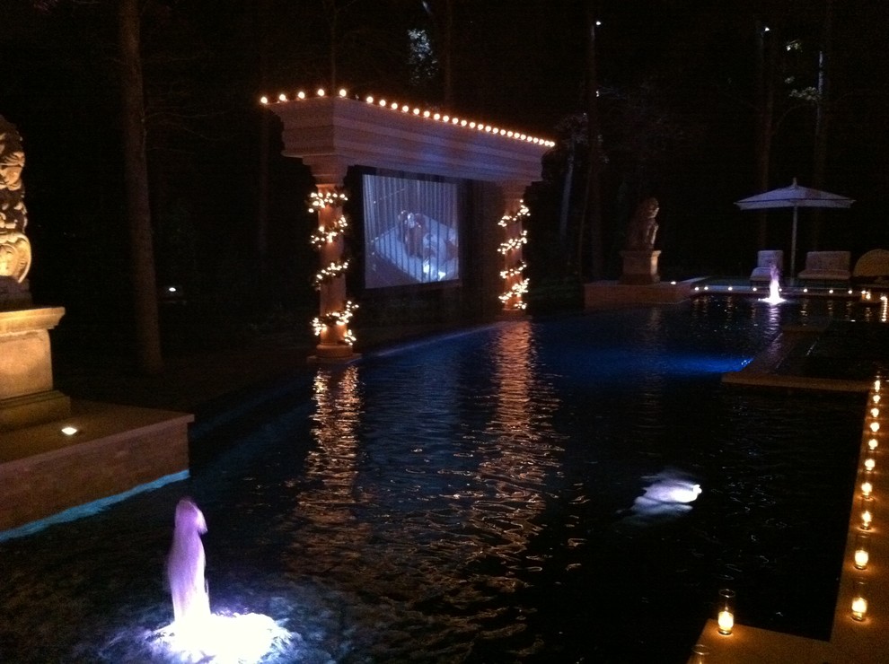 Inspiration for a bohemian swimming pool in Houston.