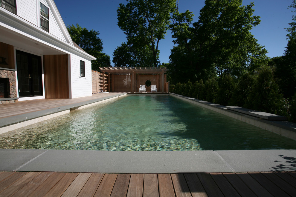 Photo of a back swimming pool in Boston.