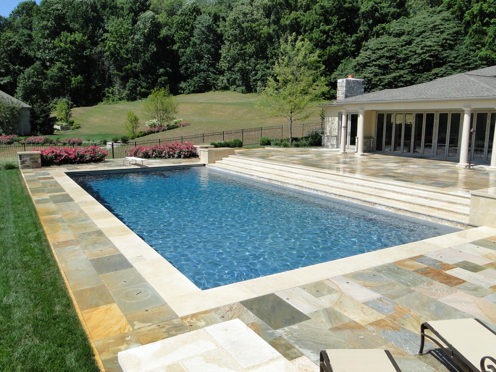 Design ideas for a classic swimming pool in Philadelphia.