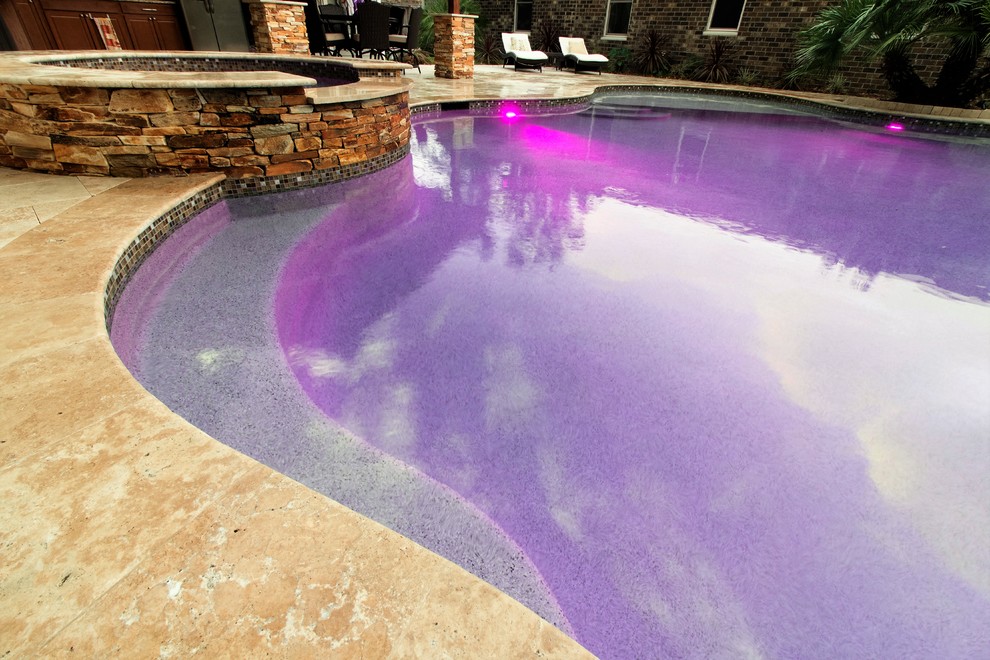 Travertine Free Form Mediterranean Pool Charleston by Aquatica Pools & Spas Houzz