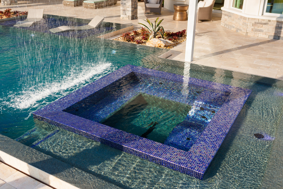 Example of a trendy pool design in Miami