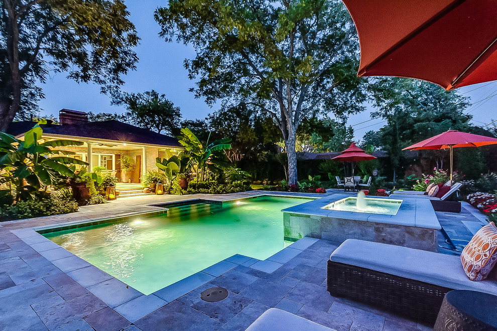 Tropical Geometric Hobert Pool Backyard Retreat - Traditional - Pool ...