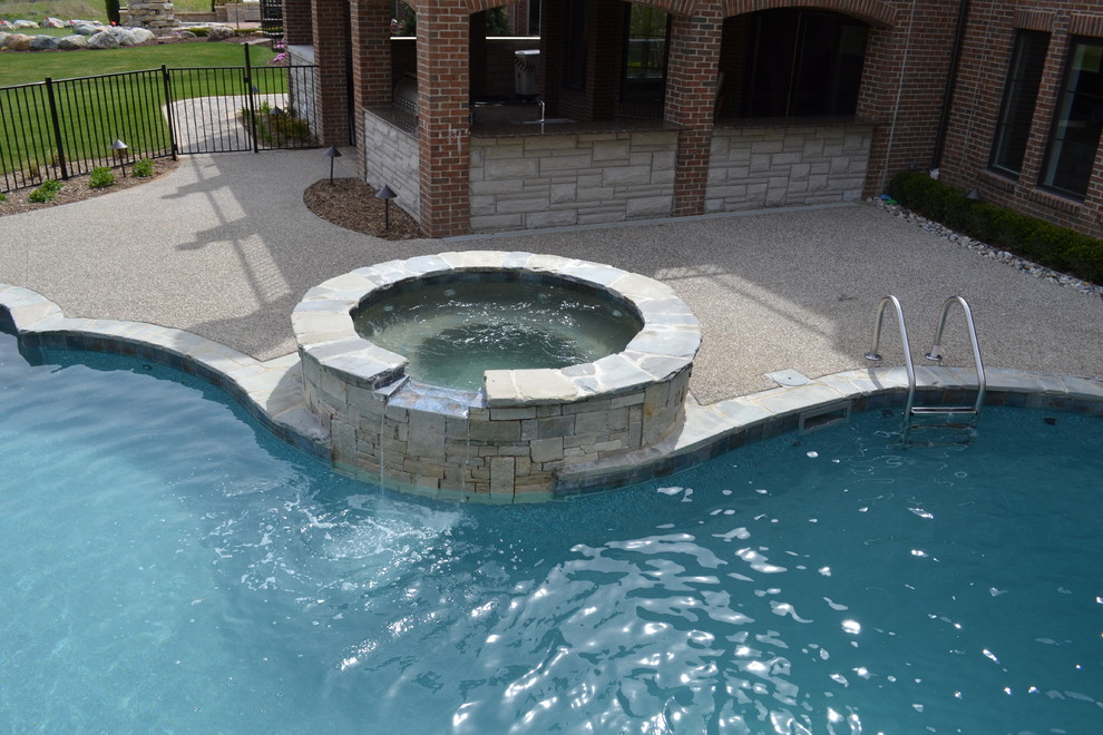 Upscale Entertaining Hybrid Swimming Pool {KLY} Traditional Pool Detroit by Legendary