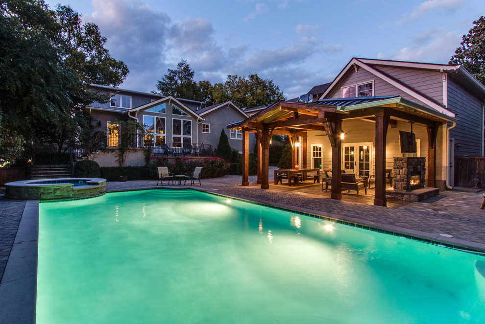 Vanderbilt / West End Covered Patio / Pool House Rustic Pool