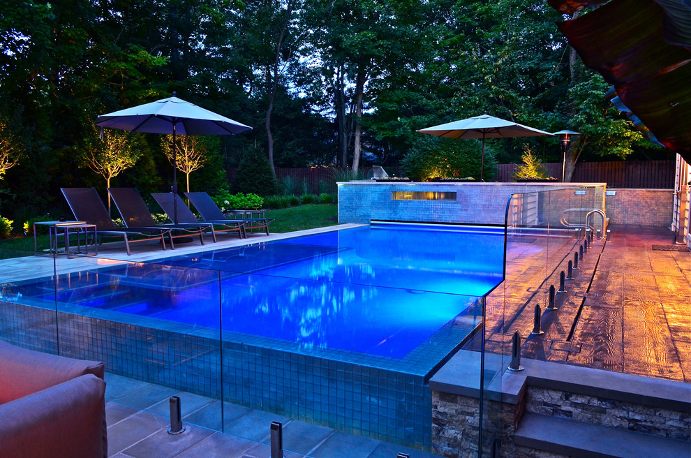 Example of a minimalist pool design in New York