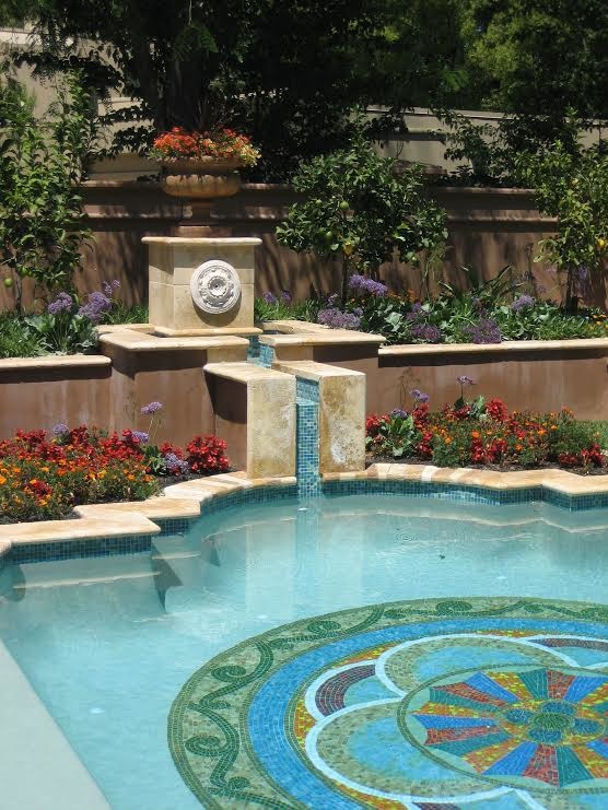 Pool - mid-sized mediterranean backyard rectangular lap pool idea in Sacramento