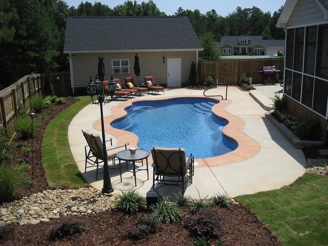 Viking Cancun Midwest Fiberglass Pools Charlotte Nc Coastal Swimming Pool By Latham S Inc Houzz Viking Cancun Midwest Fiberglass, Fiberglass Inground Pools Charlotte Nc