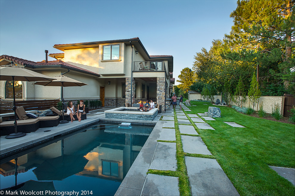 Inspiration for a contemporary pool remodel in Denver