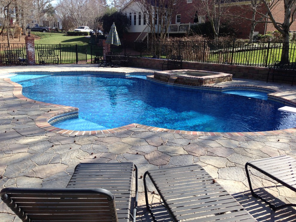 Design ideas for a classic swimming pool in Charlotte.