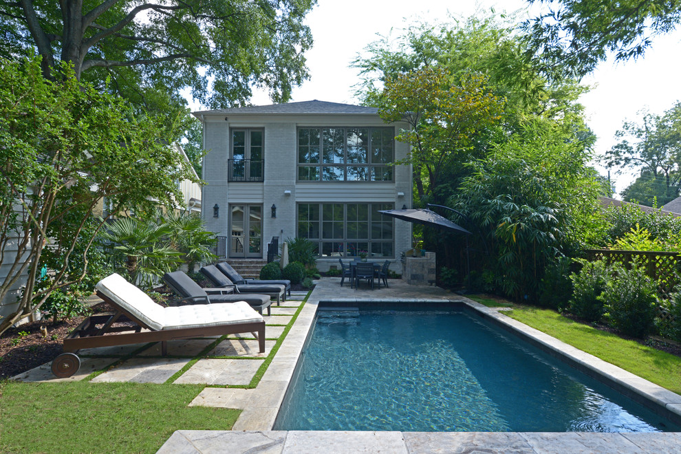 Inspiration for a classic rectangular swimming pool in Atlanta.