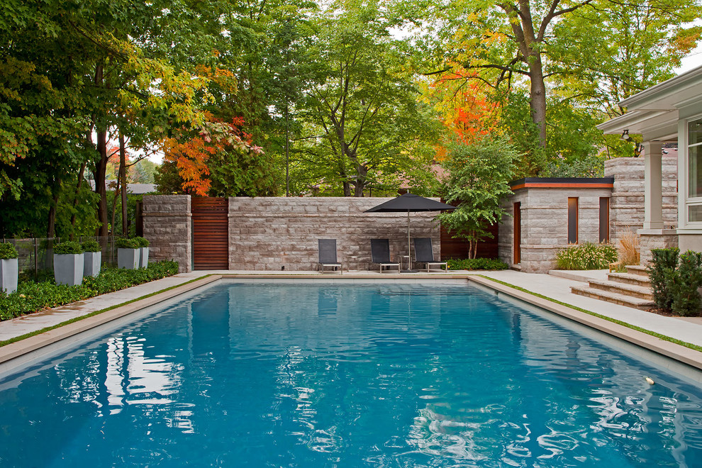 Inspiration for a contemporary rectangular swimming pool in Toronto.