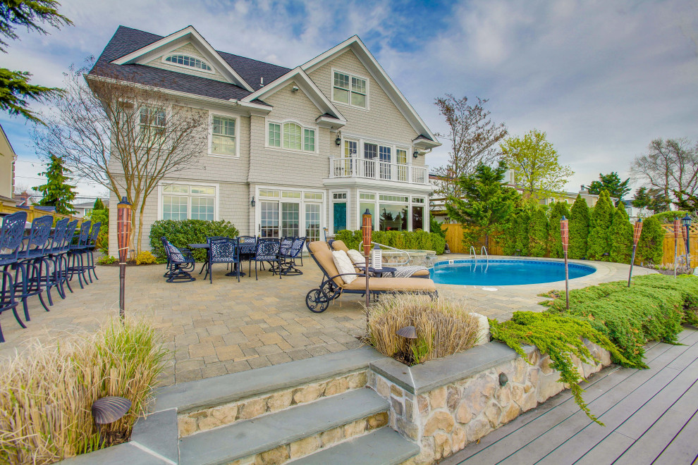 Wantagh Custom Home Traditional Pool New York by Heartwood Corp