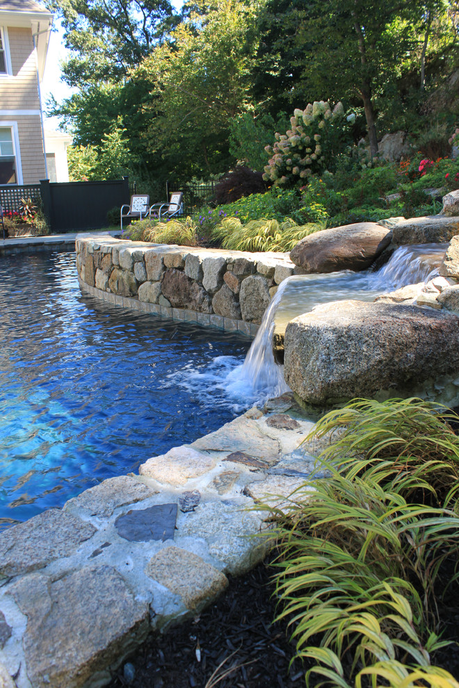 Example of a mountain style pool design in Boston