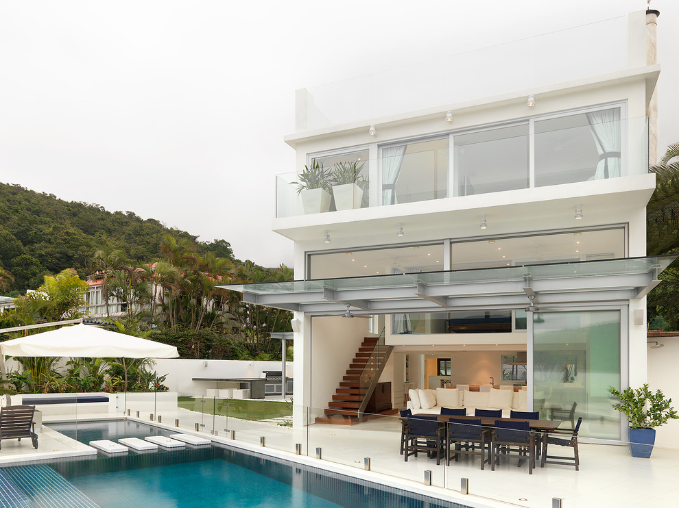 Design ideas for a contemporary swimming pool in Hong Kong.