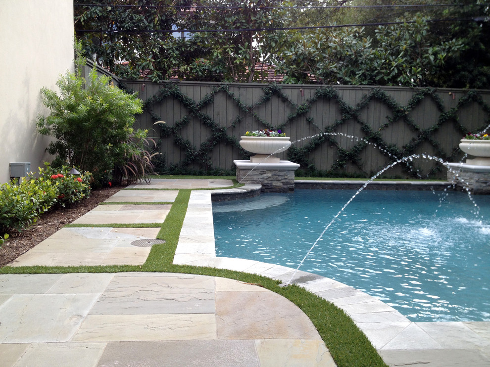 Medium sized classic back custom shaped hot tub in Houston with tiled flooring.